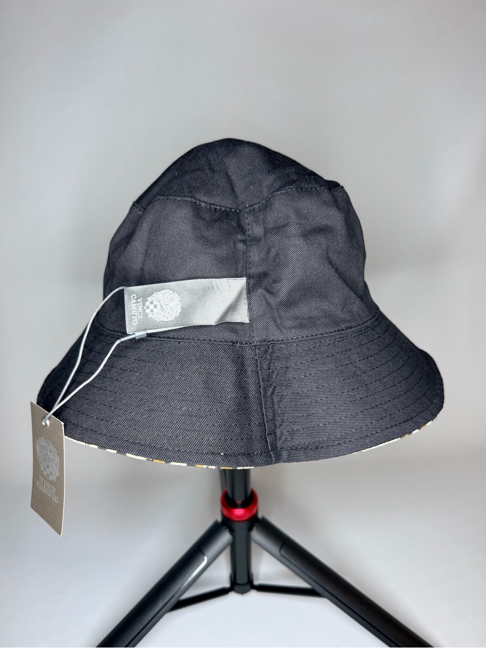 Vince Camuto Leopard-Print Reversible Bucket Hat - Black and Tan - Picture 2 of 2